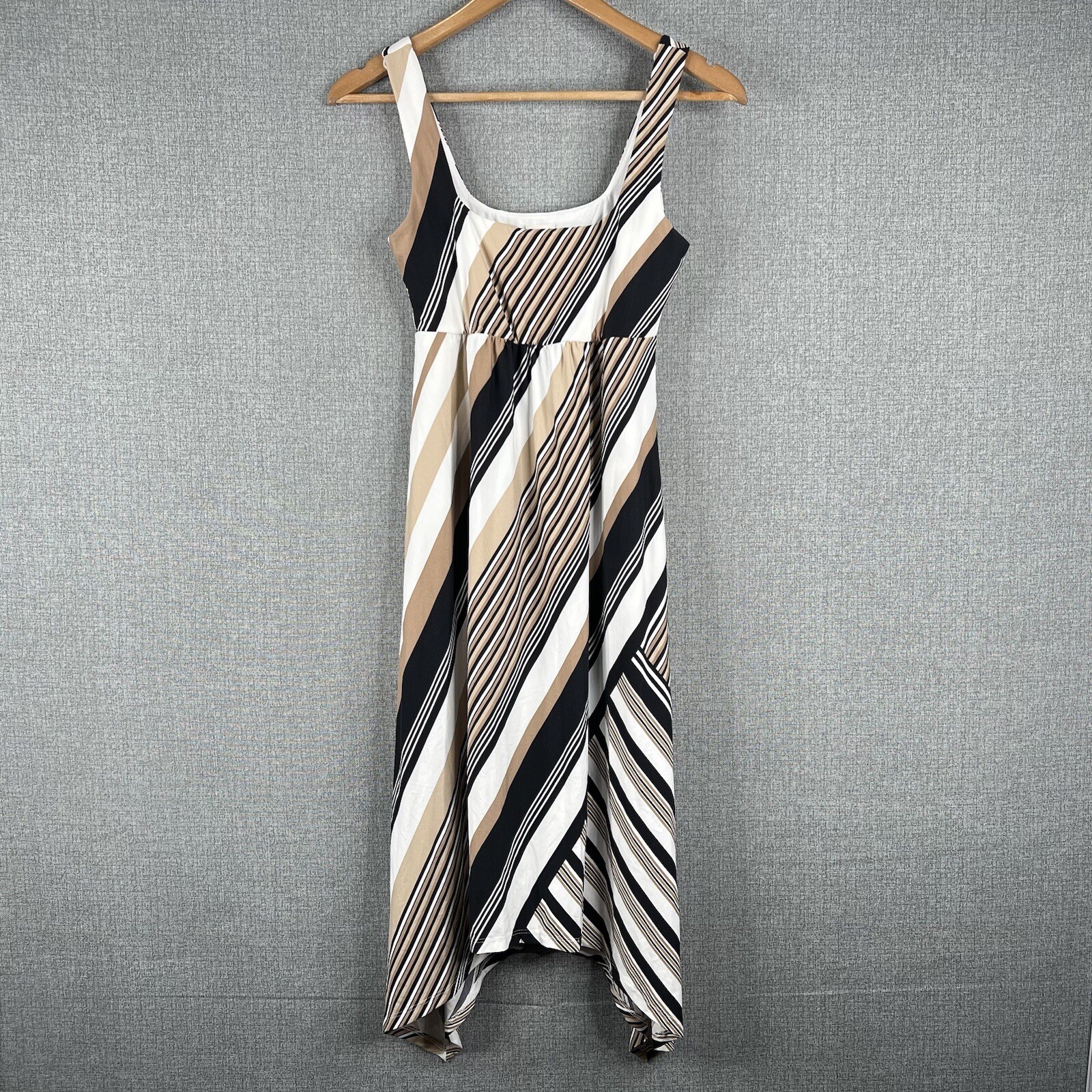Soma Dress Womens XS Midi Square Neck Soft Support Pockets Sharkbite Hem New