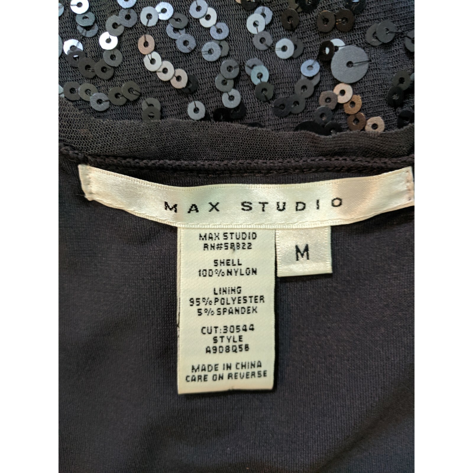 Max Studio Dress M Gray Sequin TAnk Lined Nylon Poly Spandex Stretch Knit