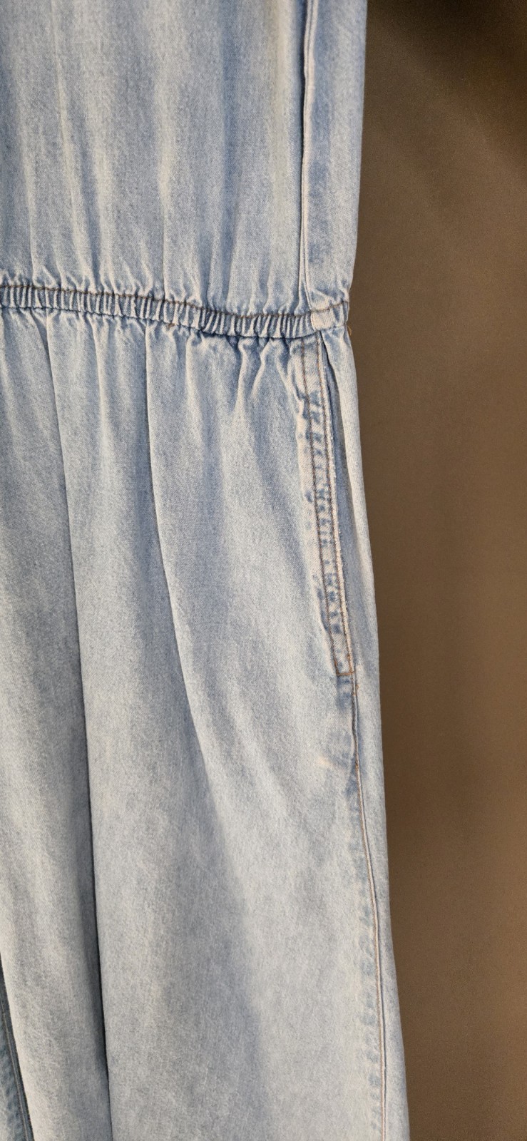 Coldwater Creek Light Wash Denim Prairie Cottage Dress Long/Long Sleeve