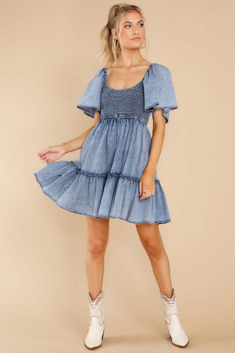 Female Dress Temperament Commuter Pullover Loose Denim Short-sleeved Dress