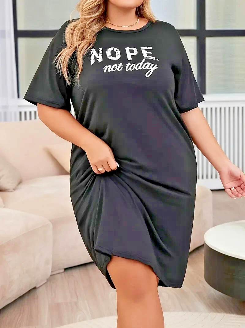 Plus Size – Not Today T-Shirt Dress – Lounger Muumuu ✨New