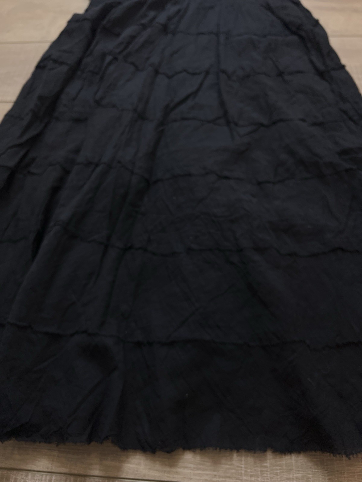 Jessica Taylor 100% Cotton Smocked Midi Dress Black V Neck 2X Style GC-20