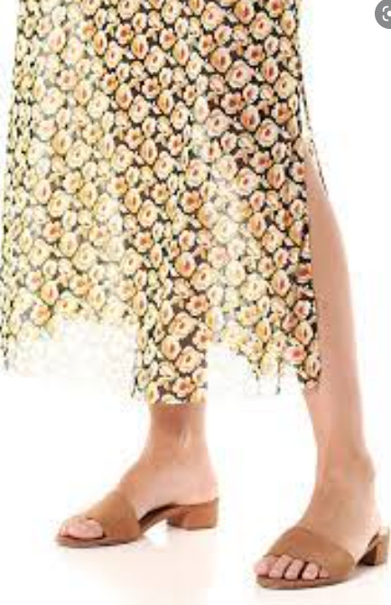 MSK Women’s Tank Maxi Dress with Side Slits, Black Gold Red, Medium