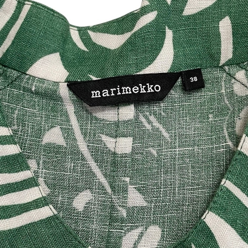 Marimekko Edla Pieni Tiffanylle Linen Tunic Shirt Dress Sz 38 US 8 Vibrant Bold