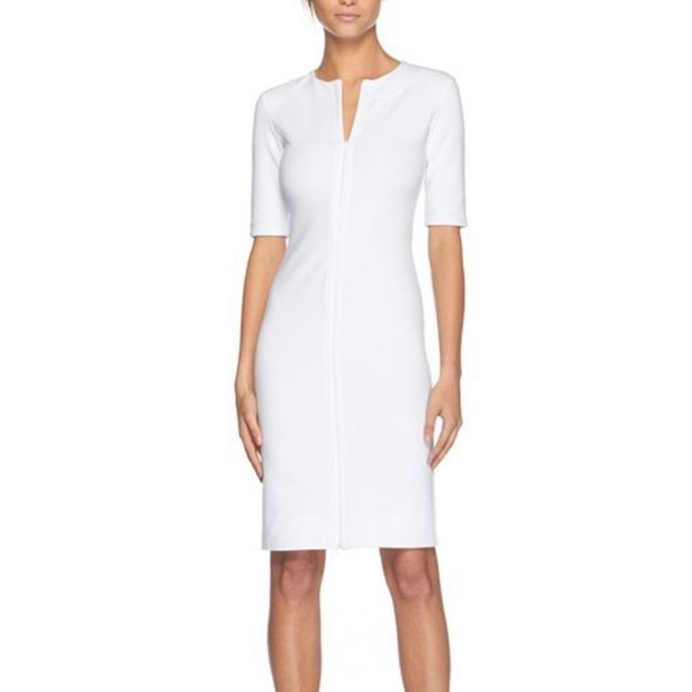 Diane von Furstenberg Saturn Sheath Dress White 8 Preppy