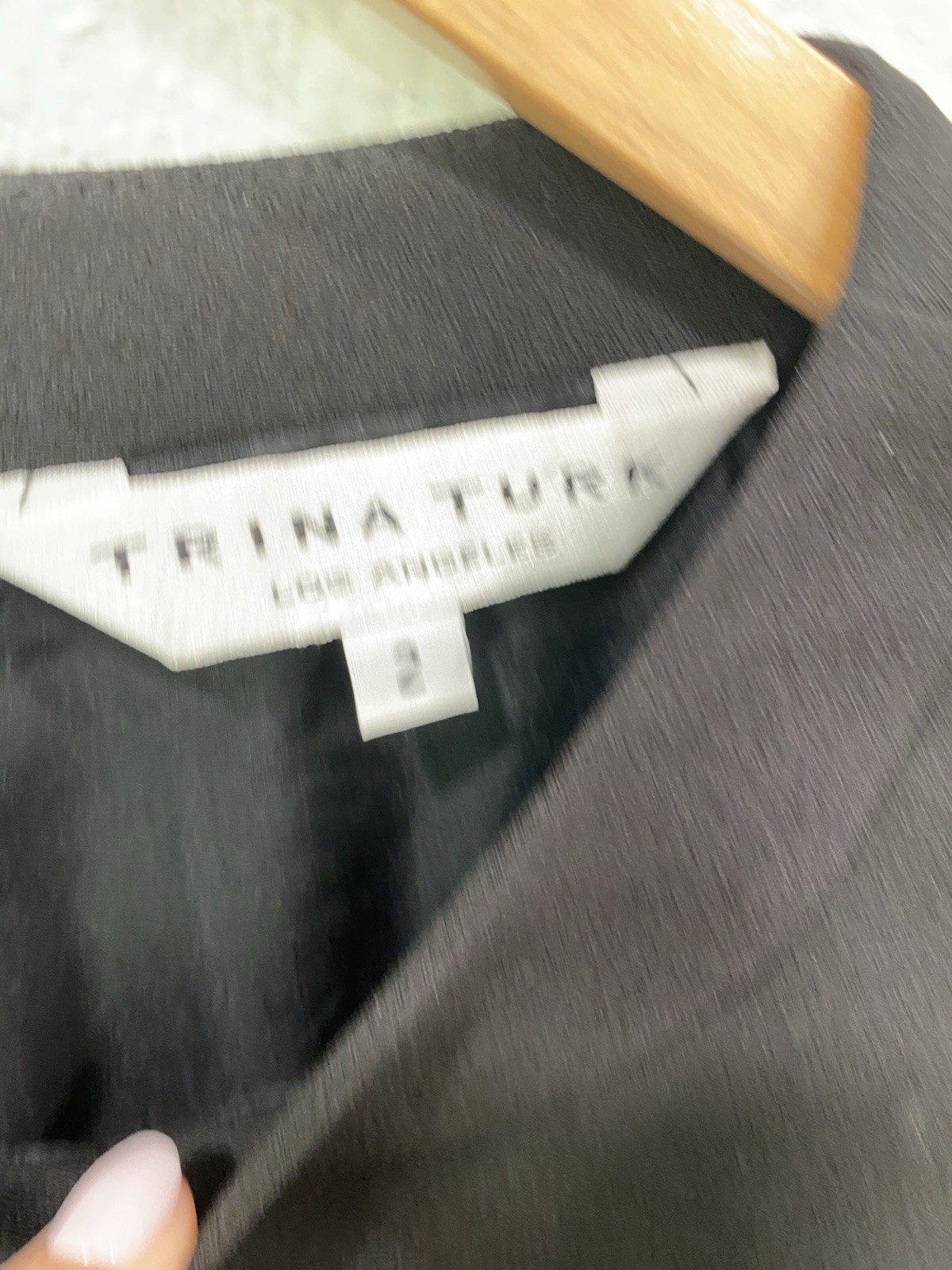 Trina Turk Black Sequin Trim Cocktail Shift Dress Silk Lined 3/4 Sleeve Size 2