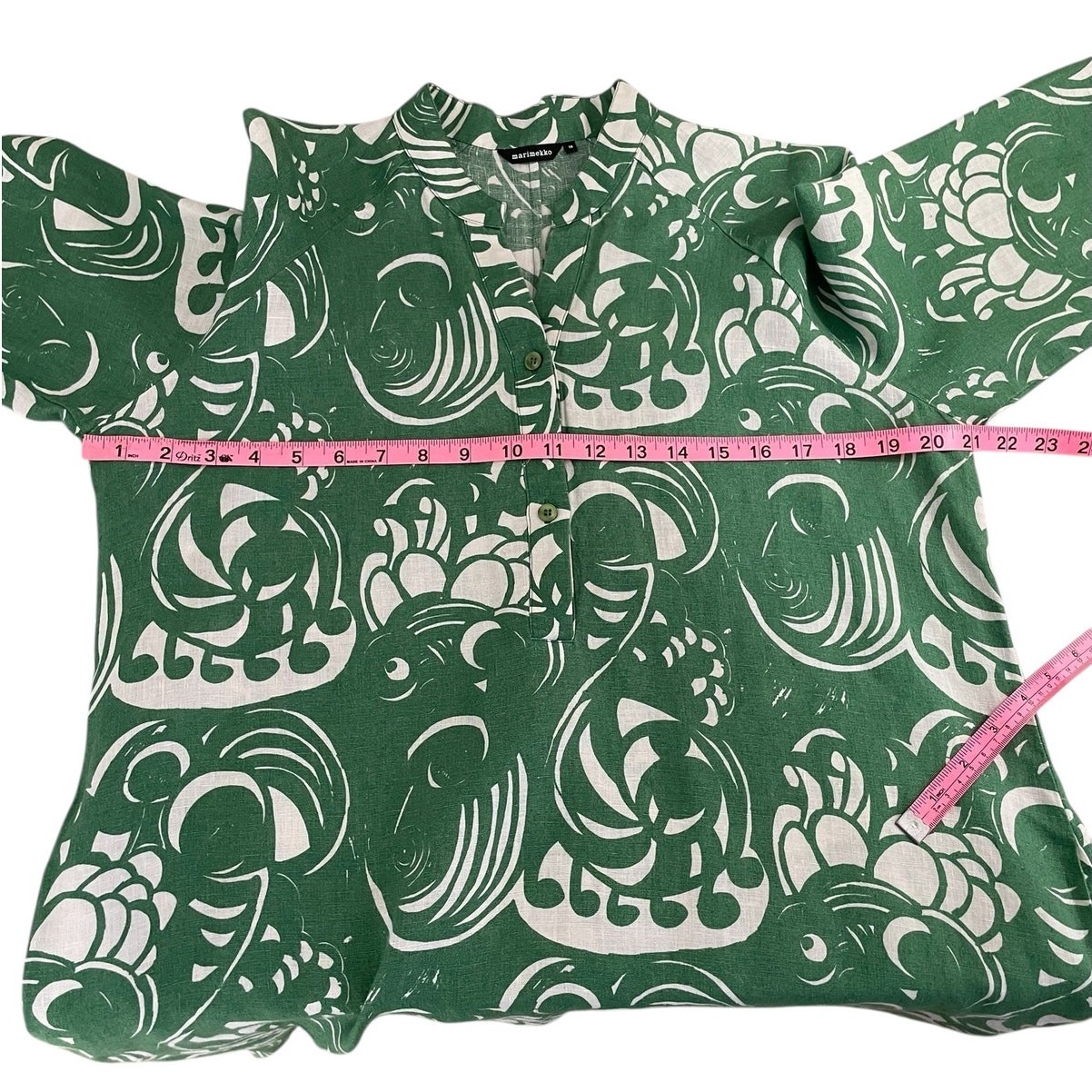 Marimekko Edla Pieni Tiffanylle Linen Tunic Shirt Dress Sz 38 US 8 Vibrant Bold