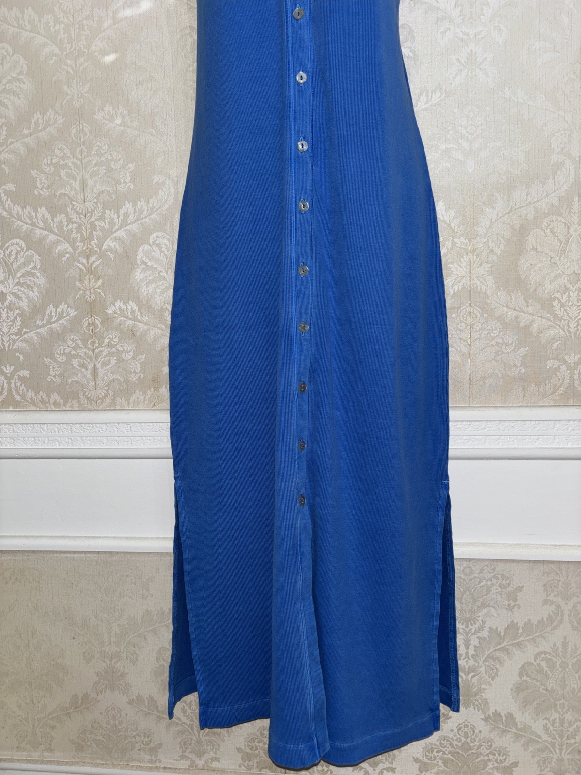 NWT Grey State Button Front Sleeveless Midi Washed Millie Dress Size L $98