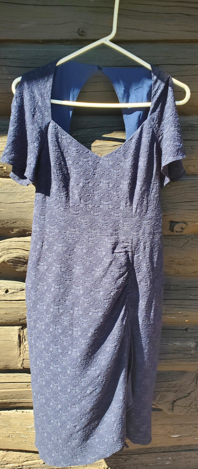 Nanette Lepore Navy Cinched Hem Flutter Sleeve Cocktail Dress Size 4