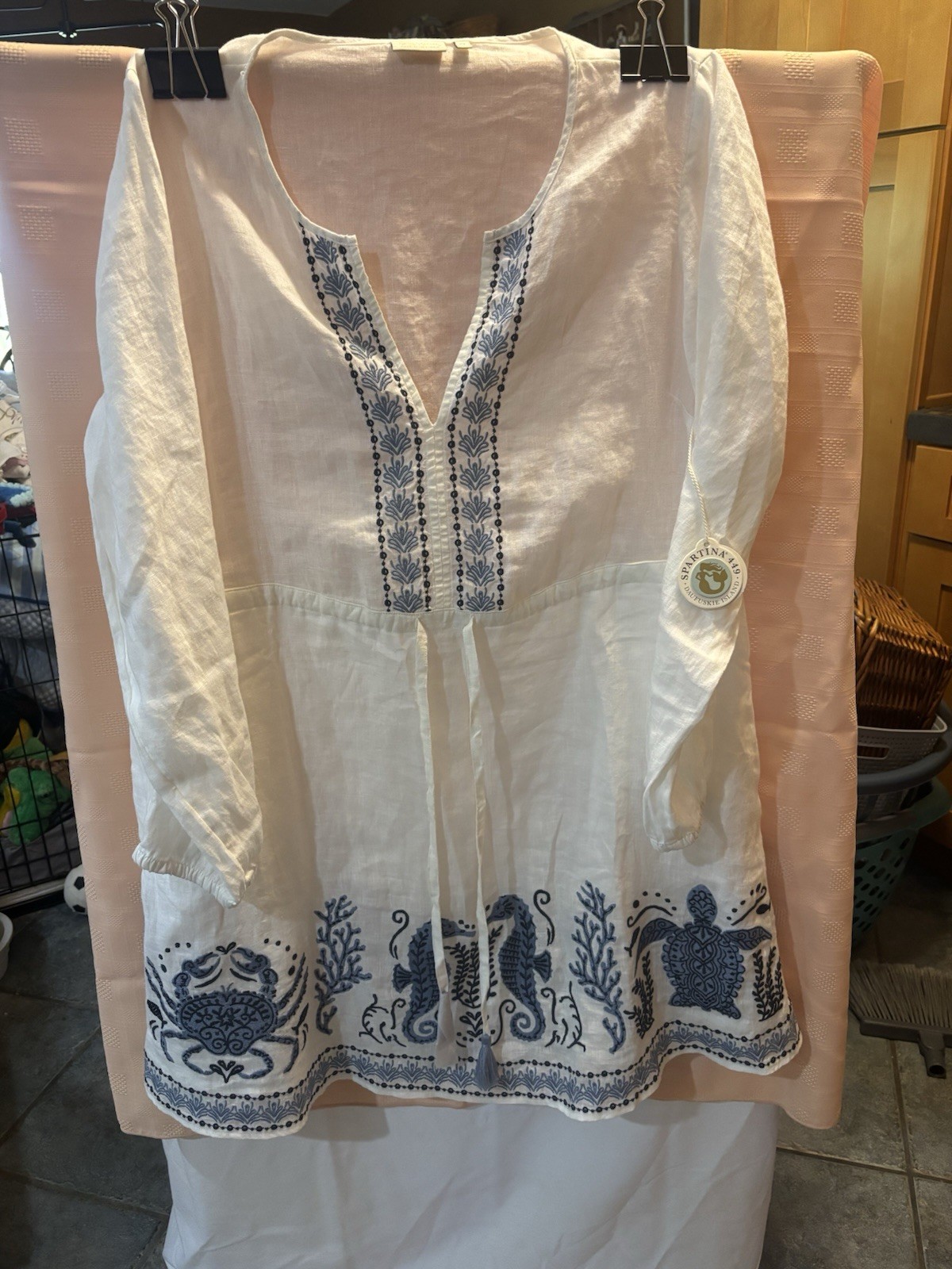Spartina 449 Hamilton Embroidered Sea Life Wynona Dress NWT Size XL