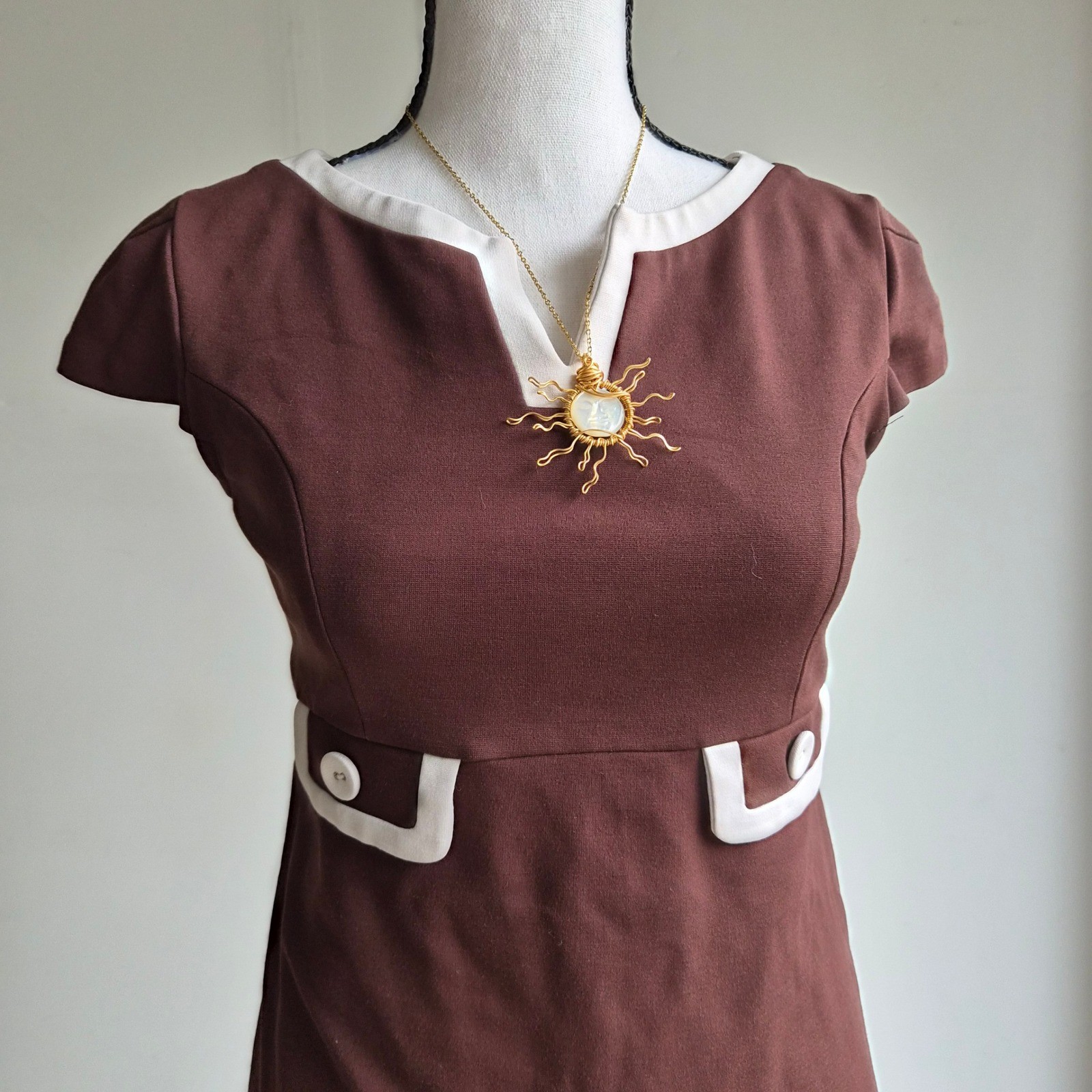 Lilly Pulitzer Cleary Mod Shift Dress Womens 0 Retro Preppy Brown Dark Academia
