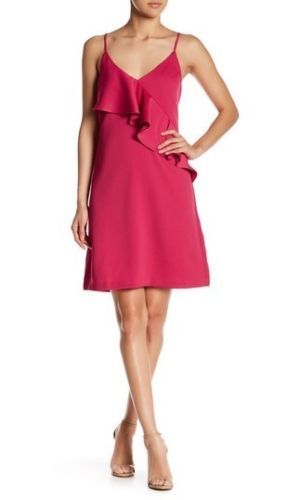 NWT CHELSEA 28 Women’s Pink Ruffle Slip Dress Party Cocktail Sz M OR L