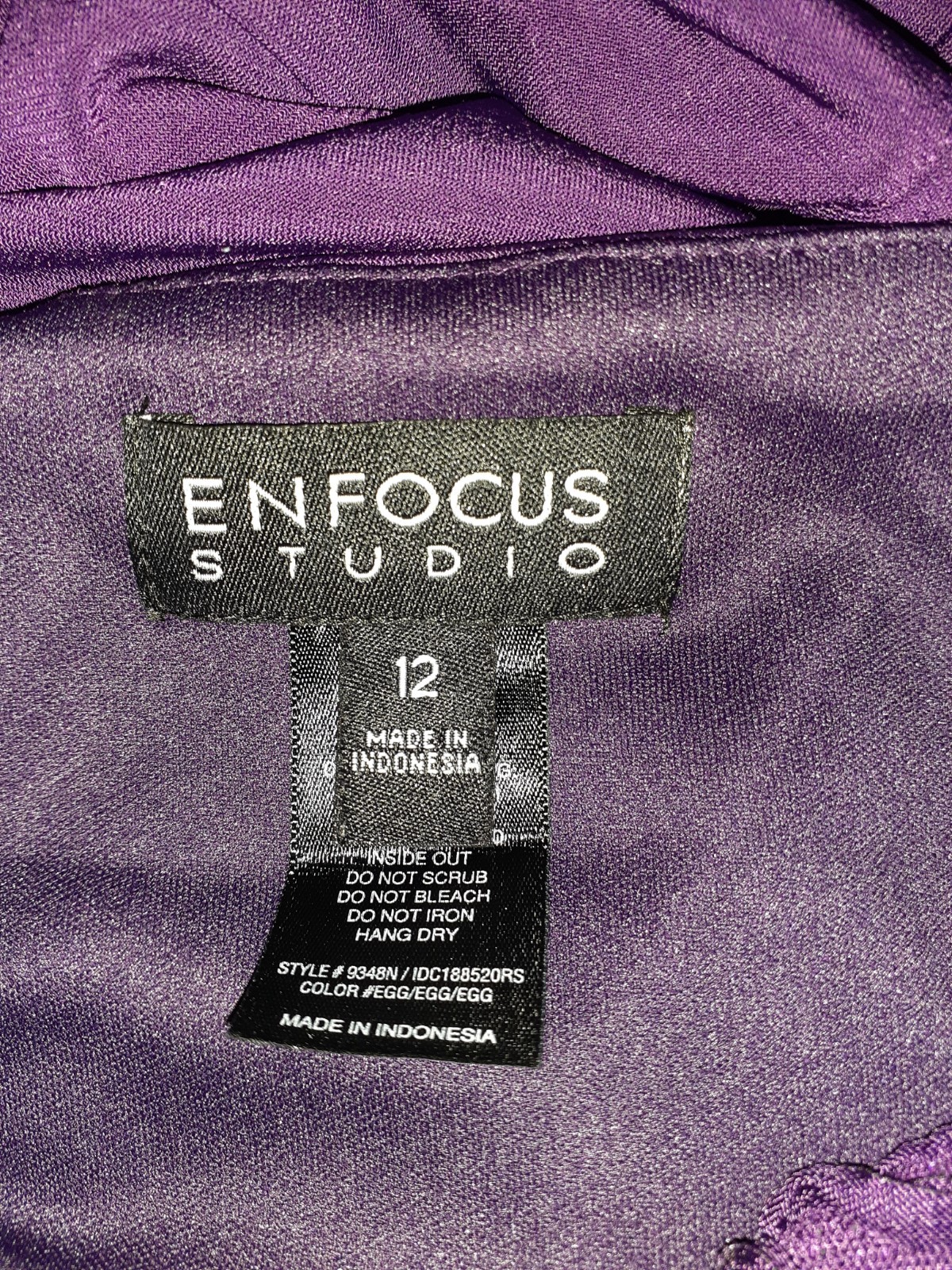 EN FOCUS STUDIO Size 12 Sheath Dress Purple Sleeveless Stretch Knit Sequins
