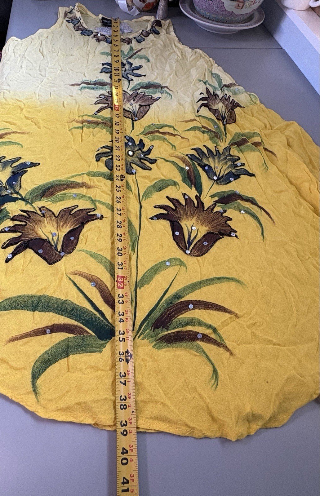 NWT Dress Yellow Floral Beachwear Cruise Resort Vacation Beach Party READ