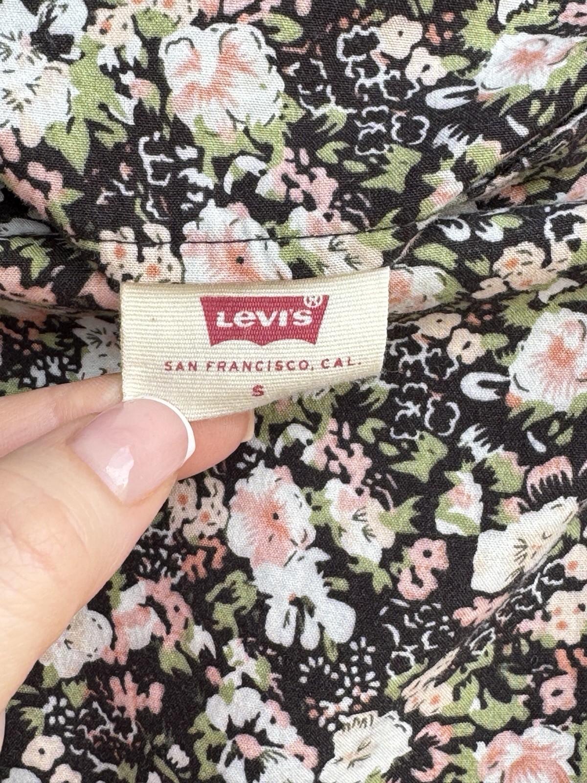 Levi’s Floral Cottagecore Mini Dress Women’s Small Cotton Puff Sleeve Prairie