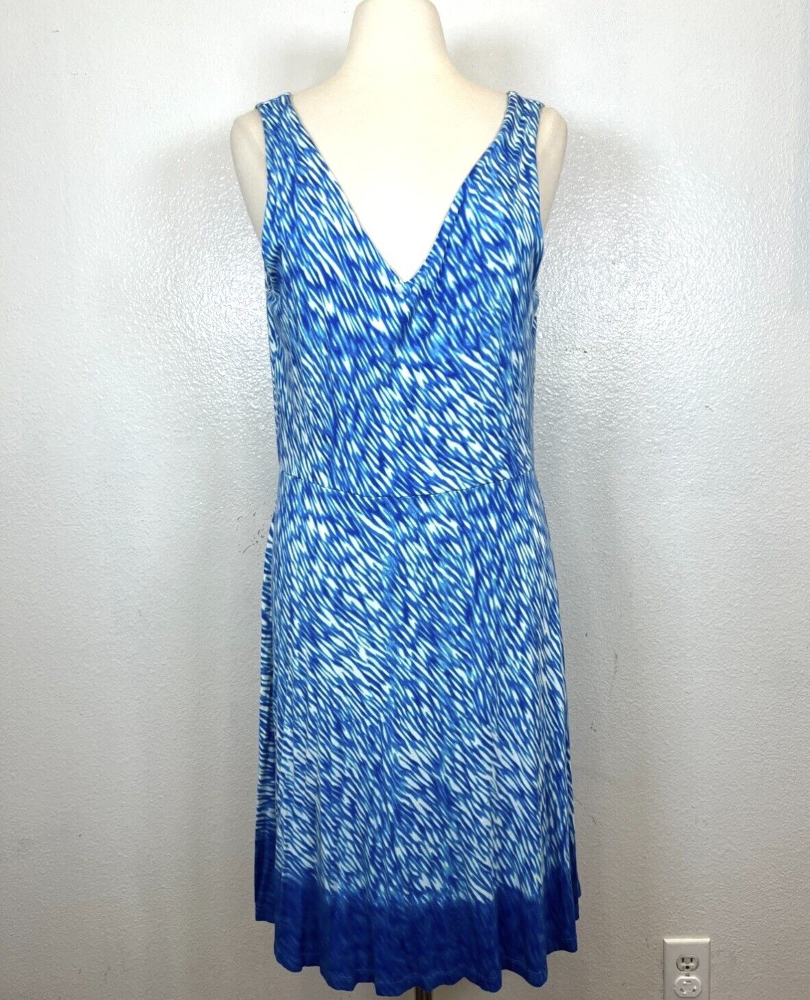 Women’s Athleta Blue Reef Print Ombre Fit Flare Knee Length Dress – Size Small