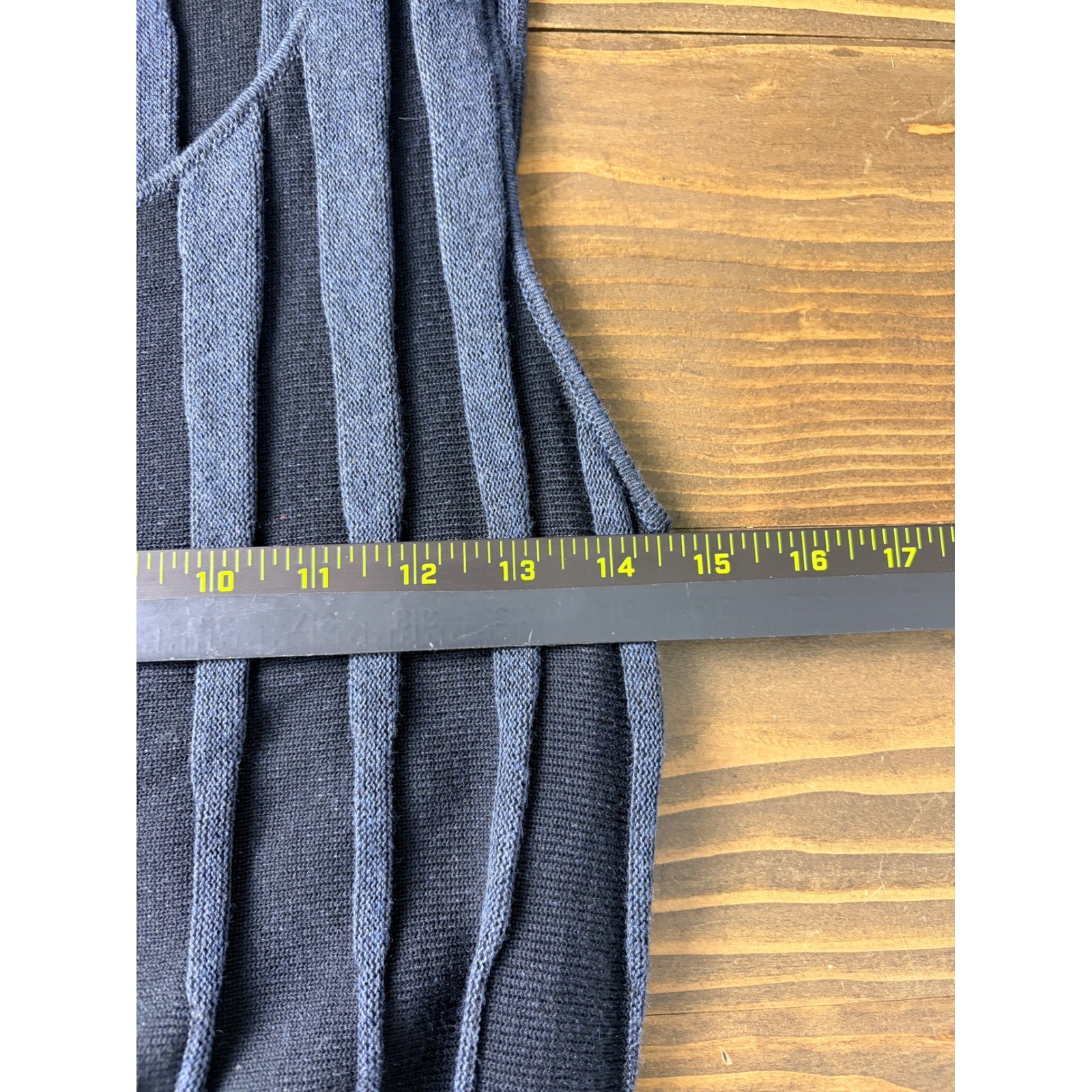 Peruvian Connection Andalucia Dress Women L Smoke Blue Ribbed Knit Maxi
