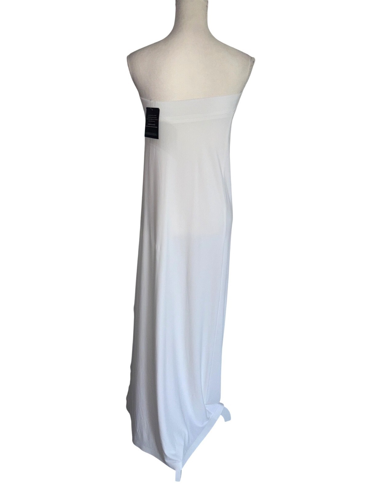Norma Kamali Strapless Tailored Side Slit Gown in Snow White Small New Womens Dr