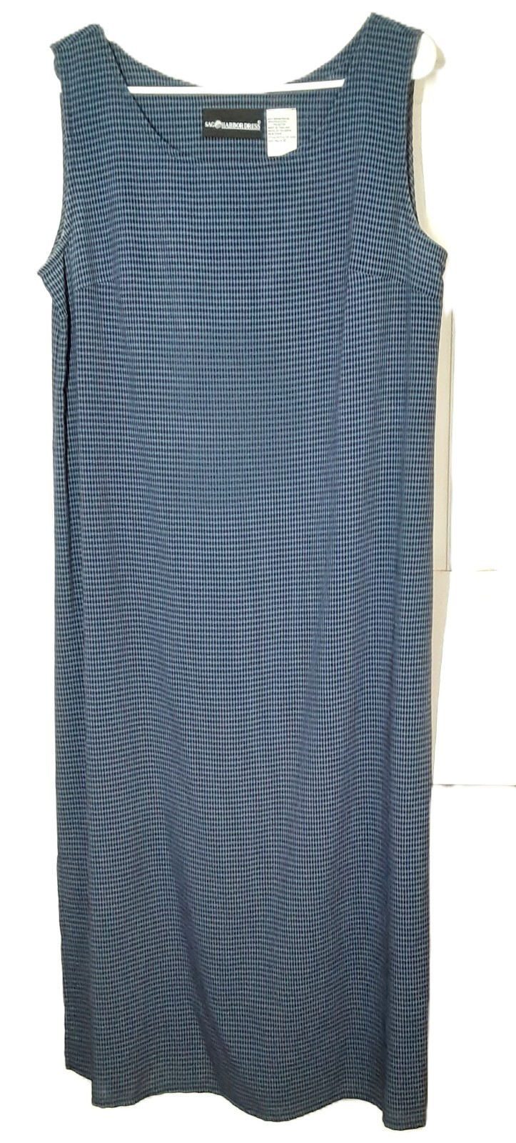 Sag Harbor Woman’s Dress Size 12 Blue & Black, 46″ Long, Sleeveless, Easy Care