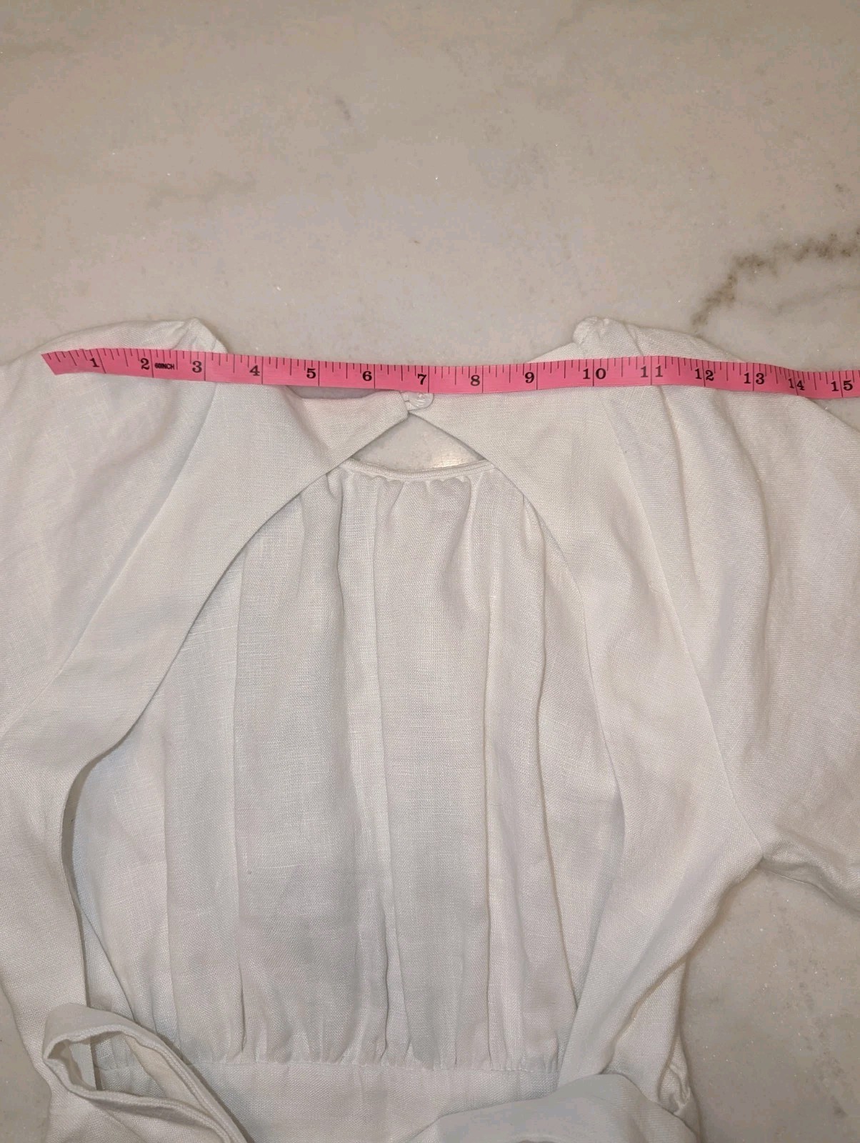 Reformation NWOT Sz 0 White Linen Open Back Adjustable Waist Tie Mini Dress