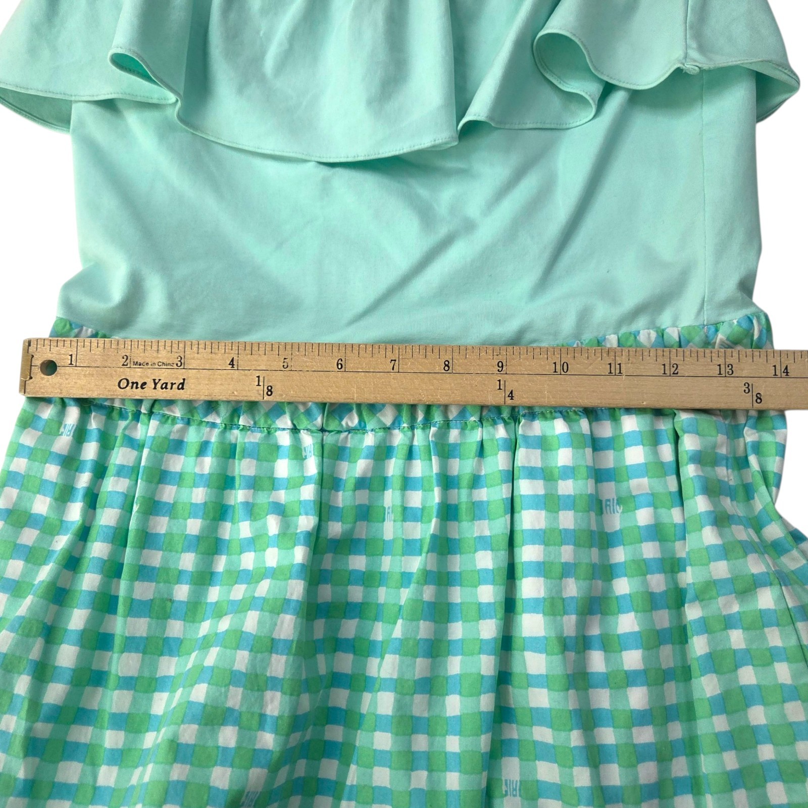 Lilly Pulitzer Strapless Ruffle Gingham Mini Dress Womens Medium Cottagecore