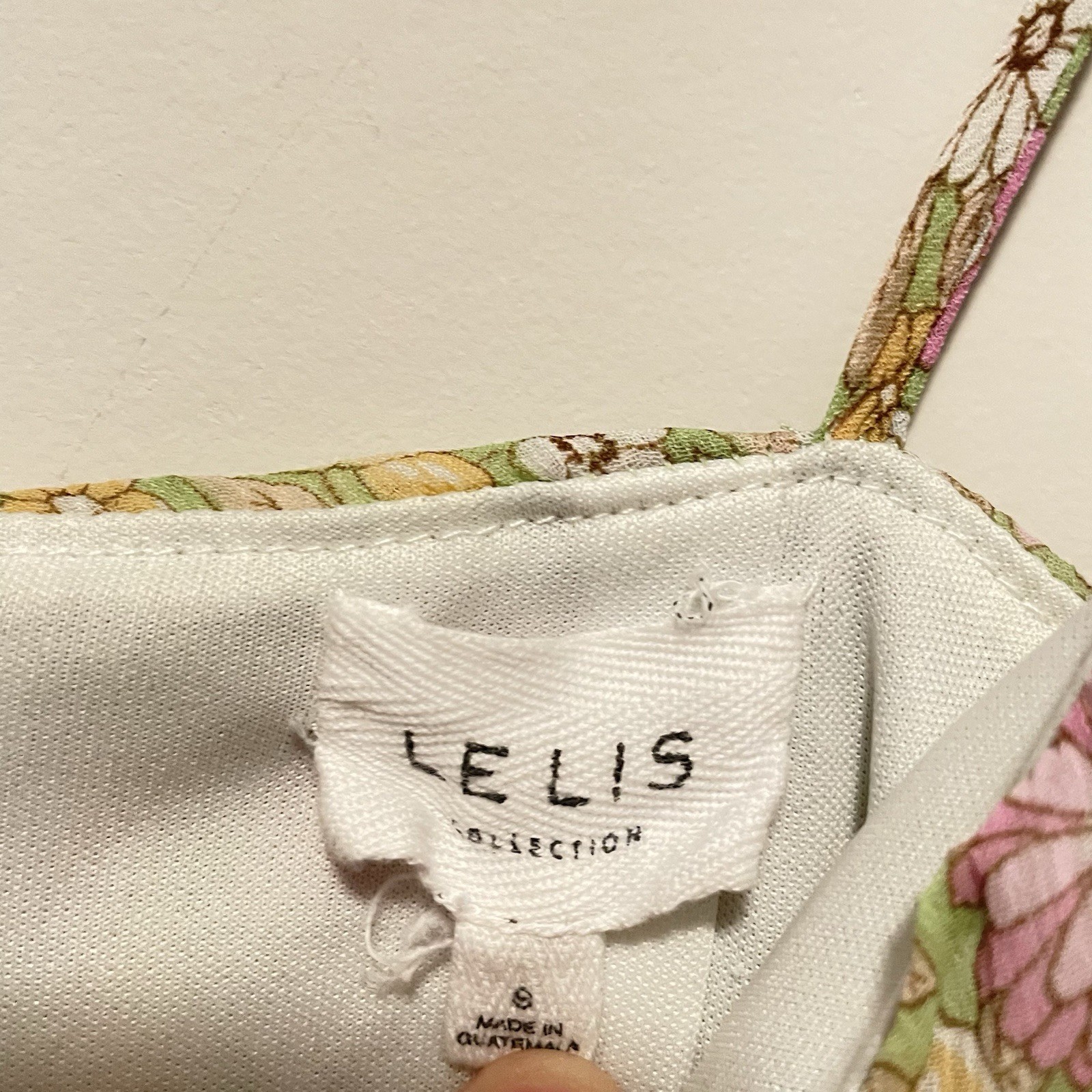 Le Lis Floral Slip Mini Dress Tie Shoulder Sweetheart Neck Cottagecore Small