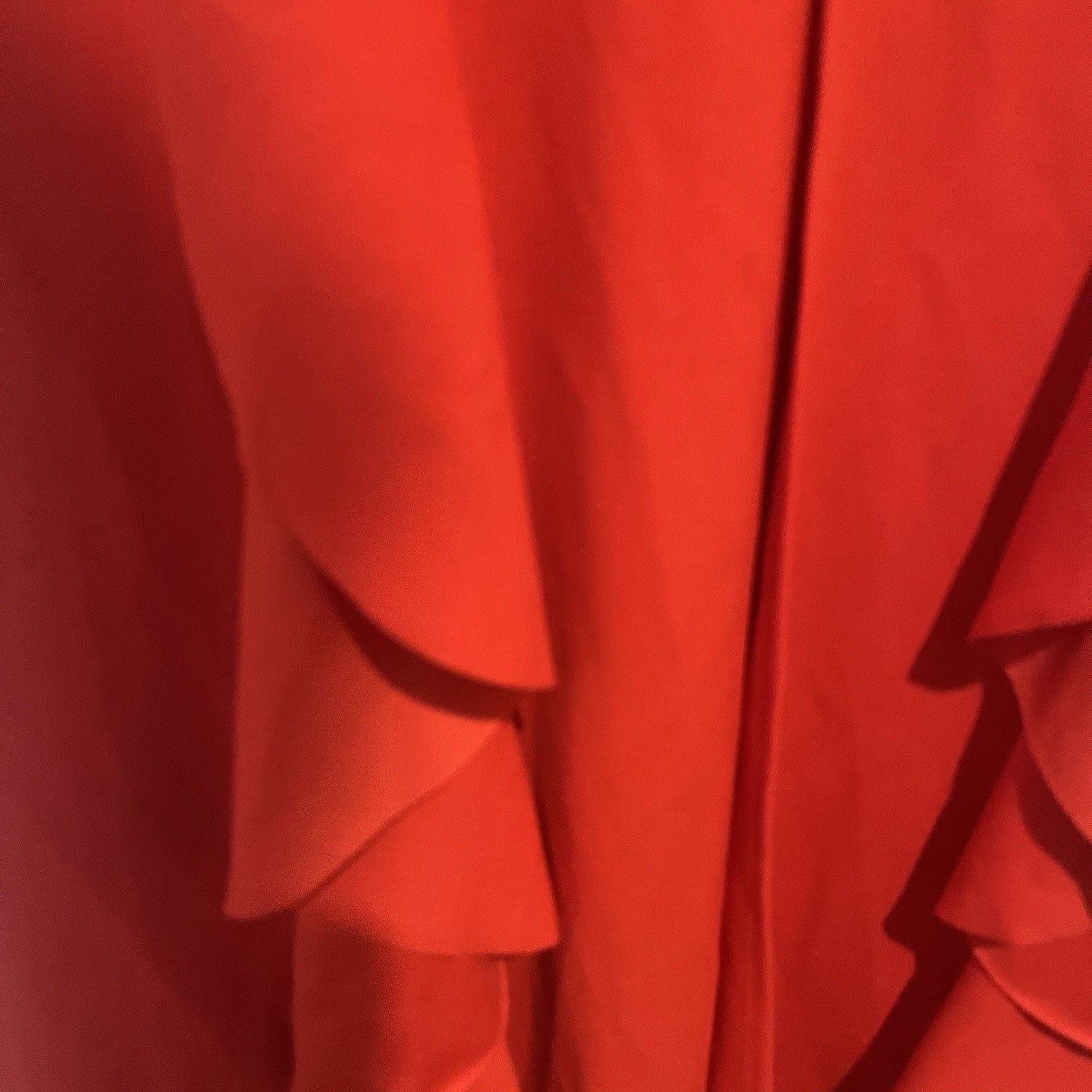 NWT Symphony Red Strapless Ruffle Slit Maci Formal Prom Wedding Dress Size Large