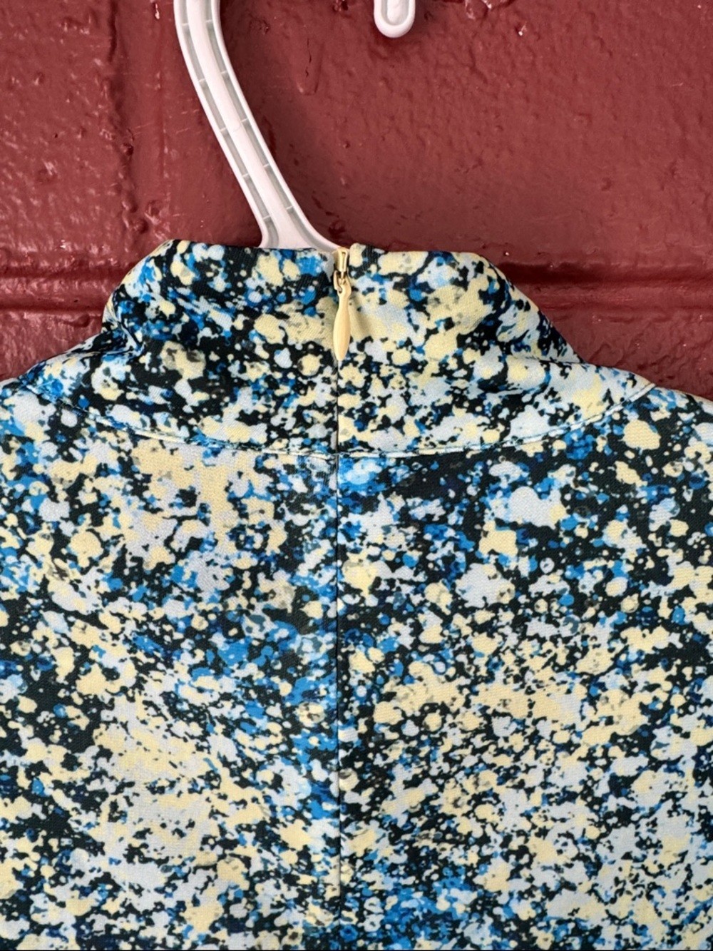 Tuckernuck Ellery Splatterpaint Blue, Yellow, and Black Long-Sleeve Maxi Dress