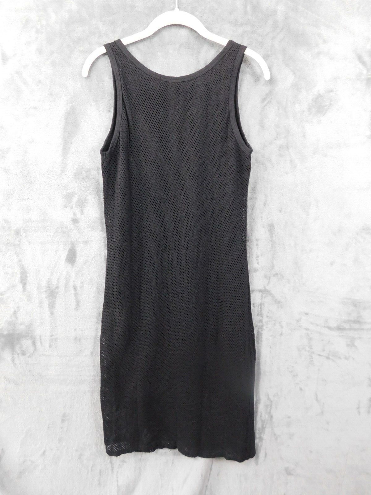 Michael Stars Dress Womens Medium Black Mesh Midi Capule Evereve Body Con