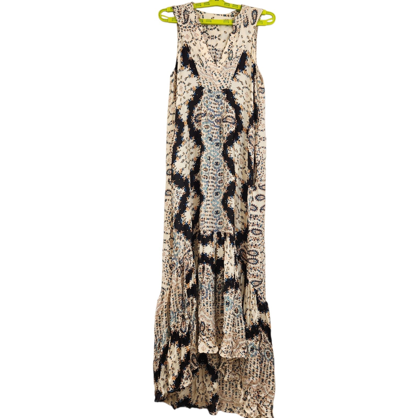 Revolve Gypsy 05 Size Small 97% Silk Spandex Maxi Dress Flowy Hippie Boho Hi/low