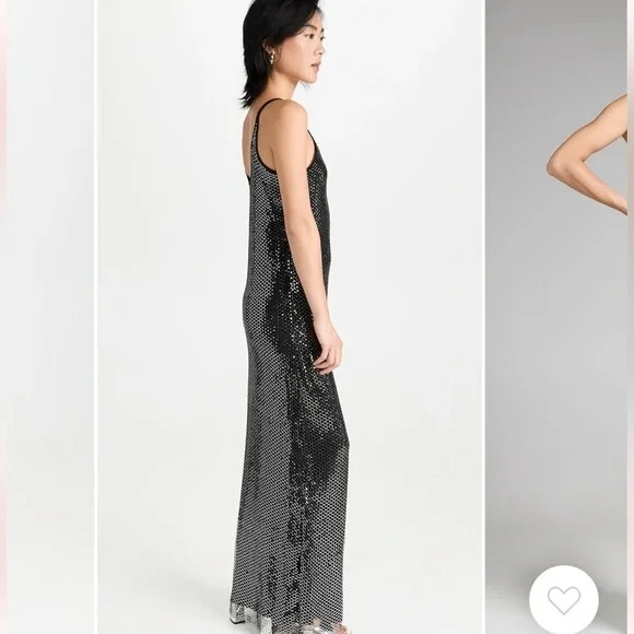 Rag & Bone Black Marcie Sequined Netted Gown Size X-SMALL Orig $550