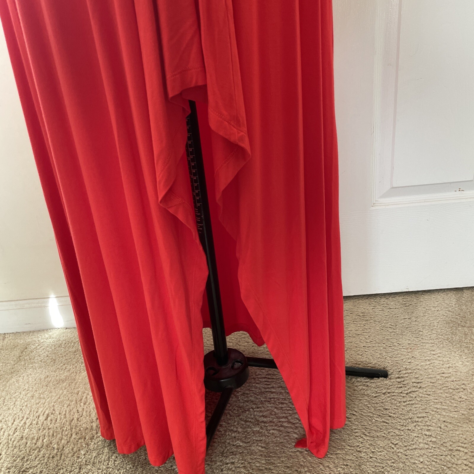 Boston Proper Sleeveless V-neck Flowing Jersey Red High Low Maxi Dress Sz Small