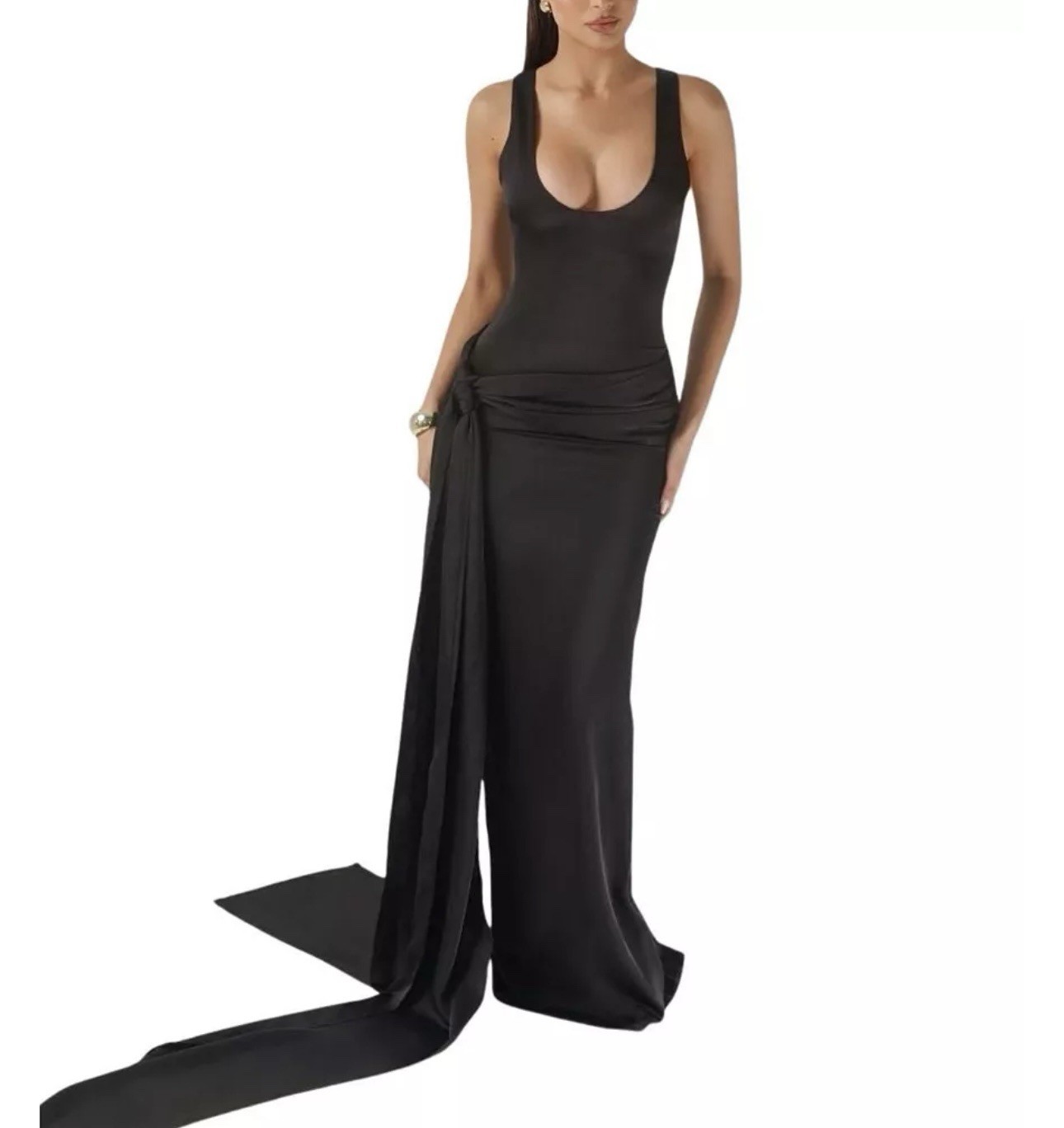 Heiress Beverly Hills Black Satin Dress Size Small NWT. SOLD OUT