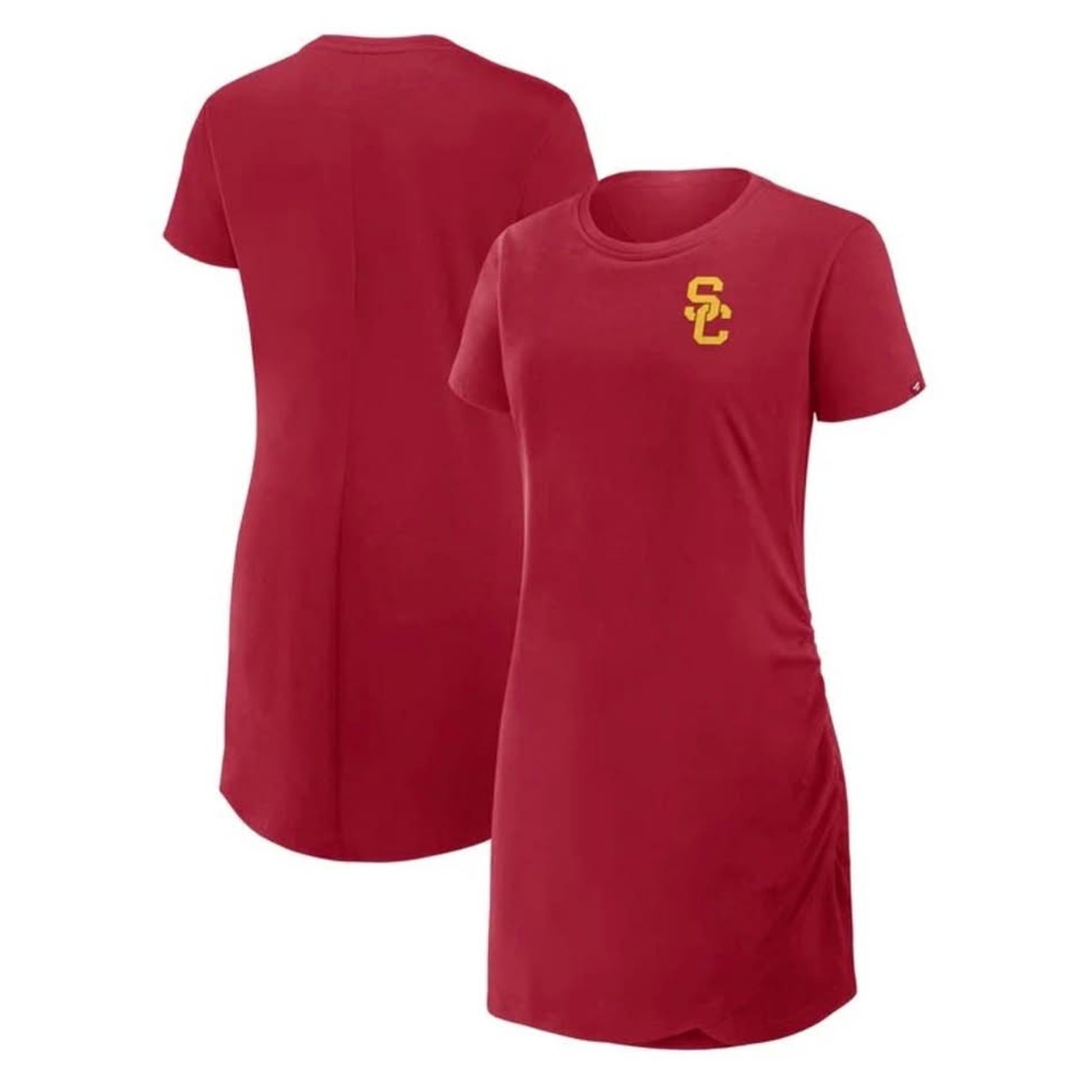 NWT 2XL Women’s Fanatics Cardinal USC Trojans Ruched Drape T-Shirt Dress
