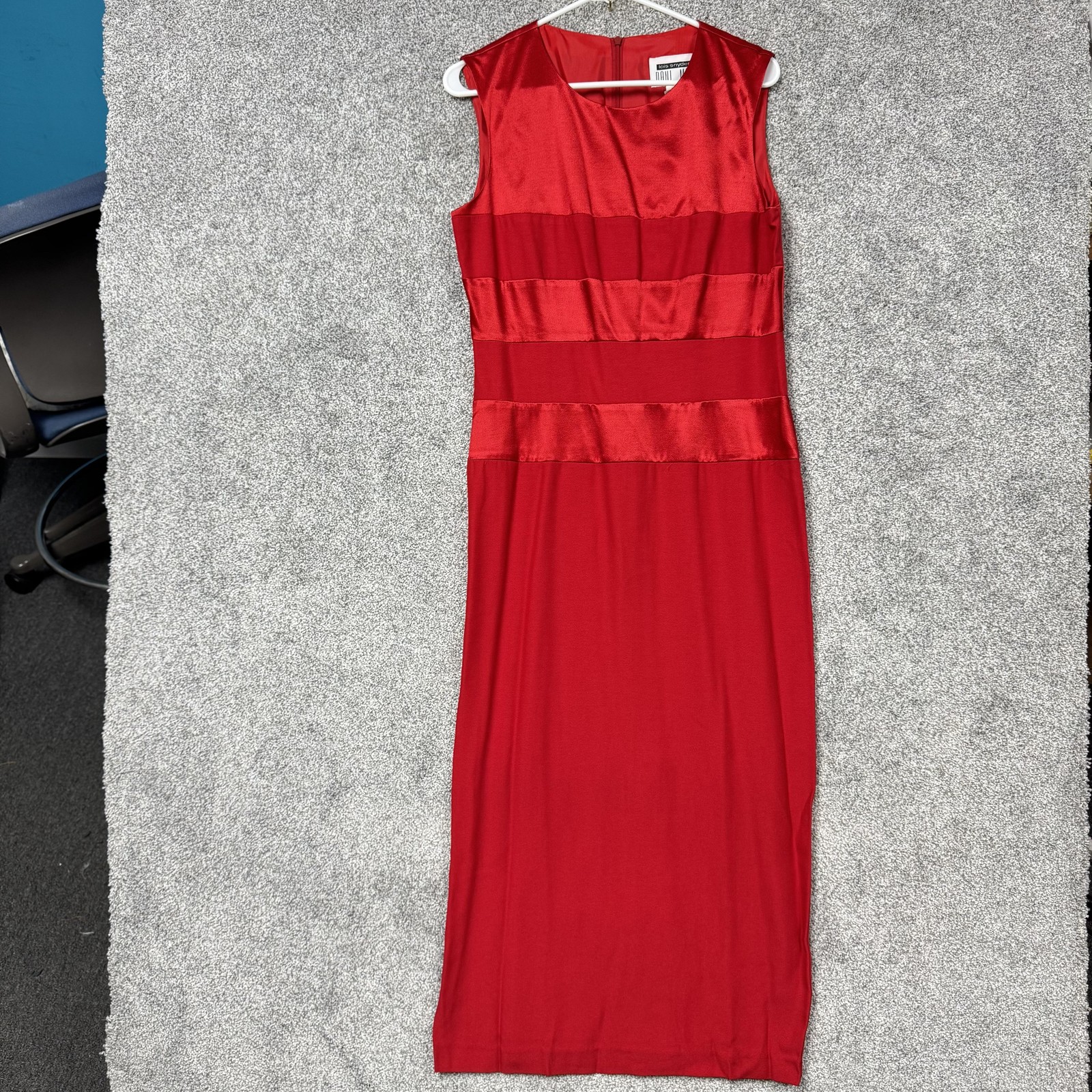 Vintage 80s 90s Dani Max Dress 8 Satin Formal Evening Union USA Valentines Day