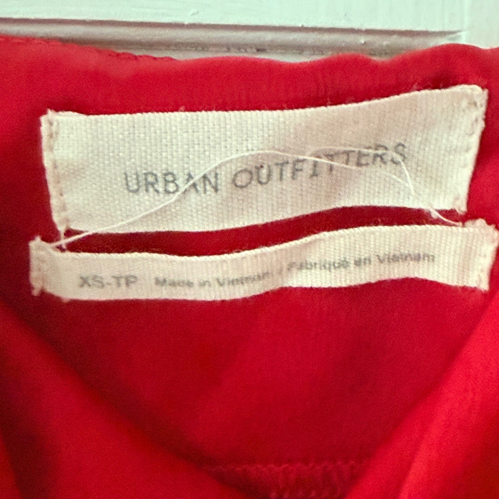 Y2K Urban Outfitters Red Satin Slip Dress Mini Cowl Neck D XS Adjustable Straps