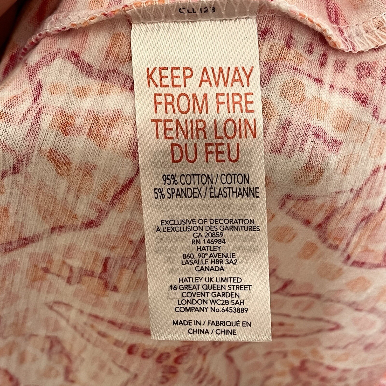 Hatley Pink Orange Seashell Print 3/4 Sleeve Shift Dress Women L/G