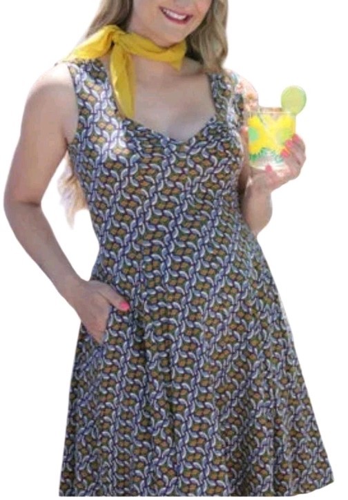 Effie’s Heart Desired Dress Love Dove Print Pockets Fit & Flare Cotton Sz S