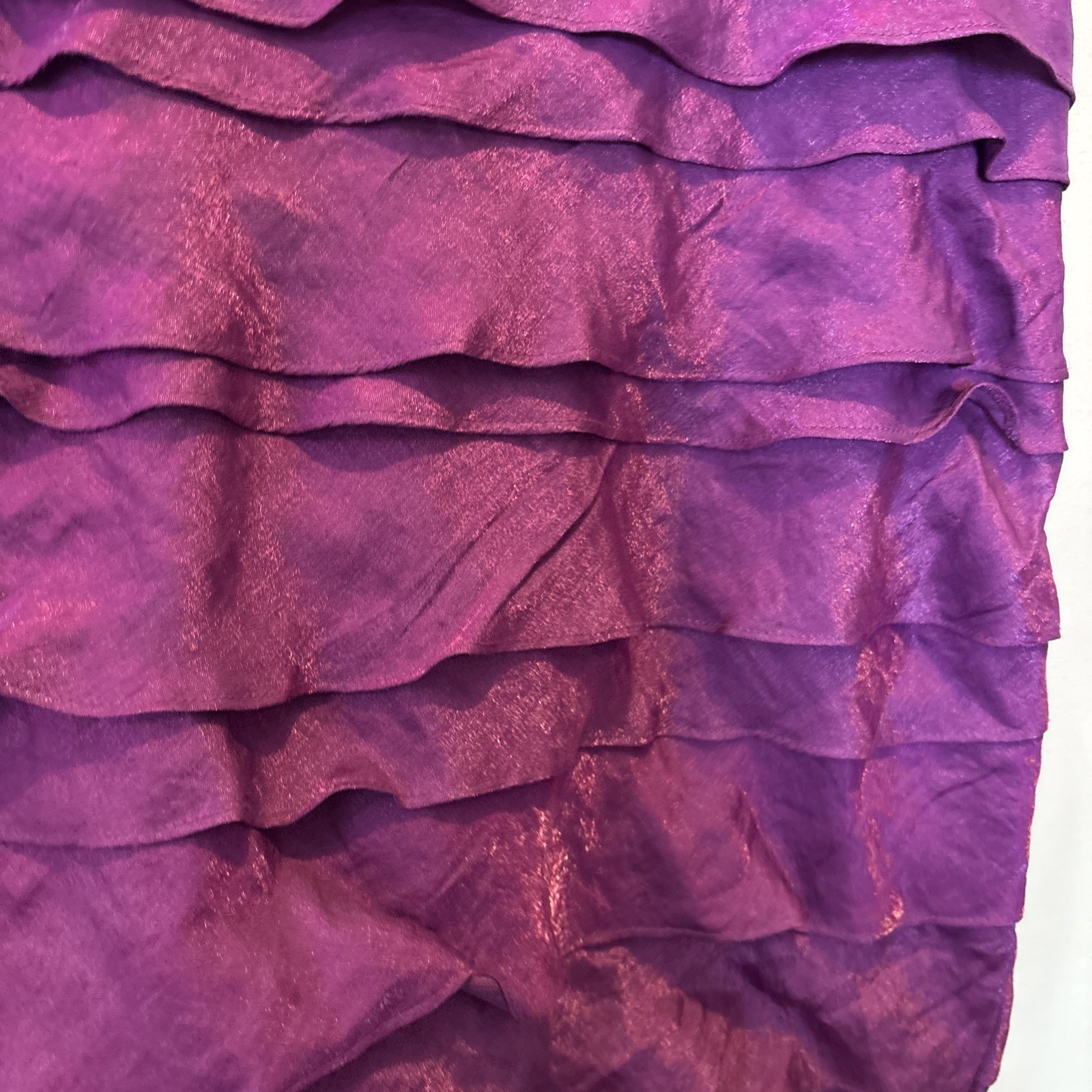 SANGRIA Sleeveless Key Hole Purple Layered/ Ruffled side zipper Dress Size 10
