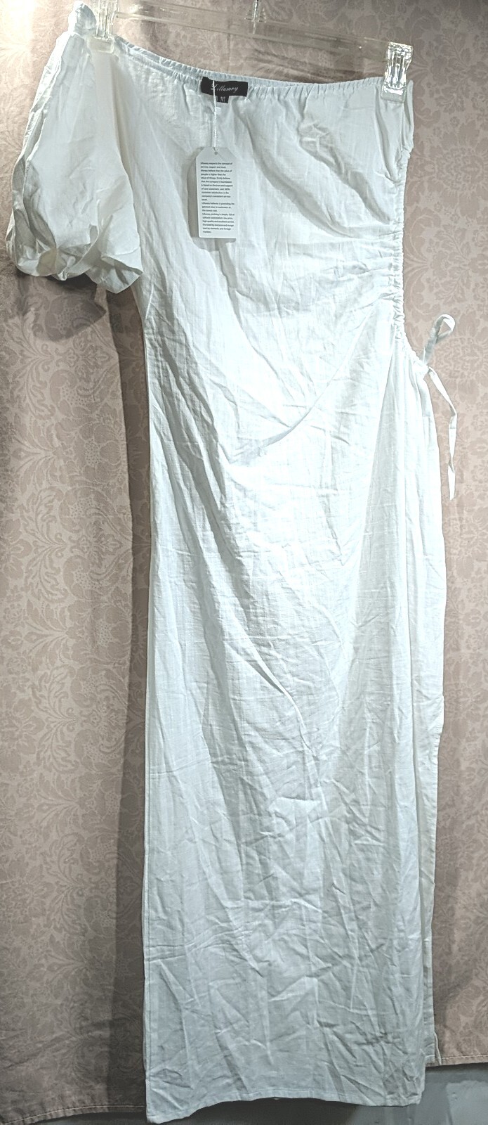 LILLUSORY Dress Women’s size M Off-White 1 Shoulder Cut-Out Side NWT