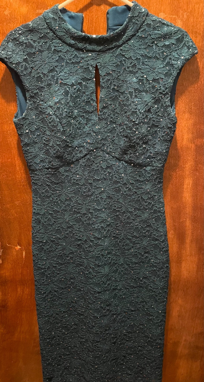 Women’s Green Lace and Sequence Special Occasion Dress Size 4