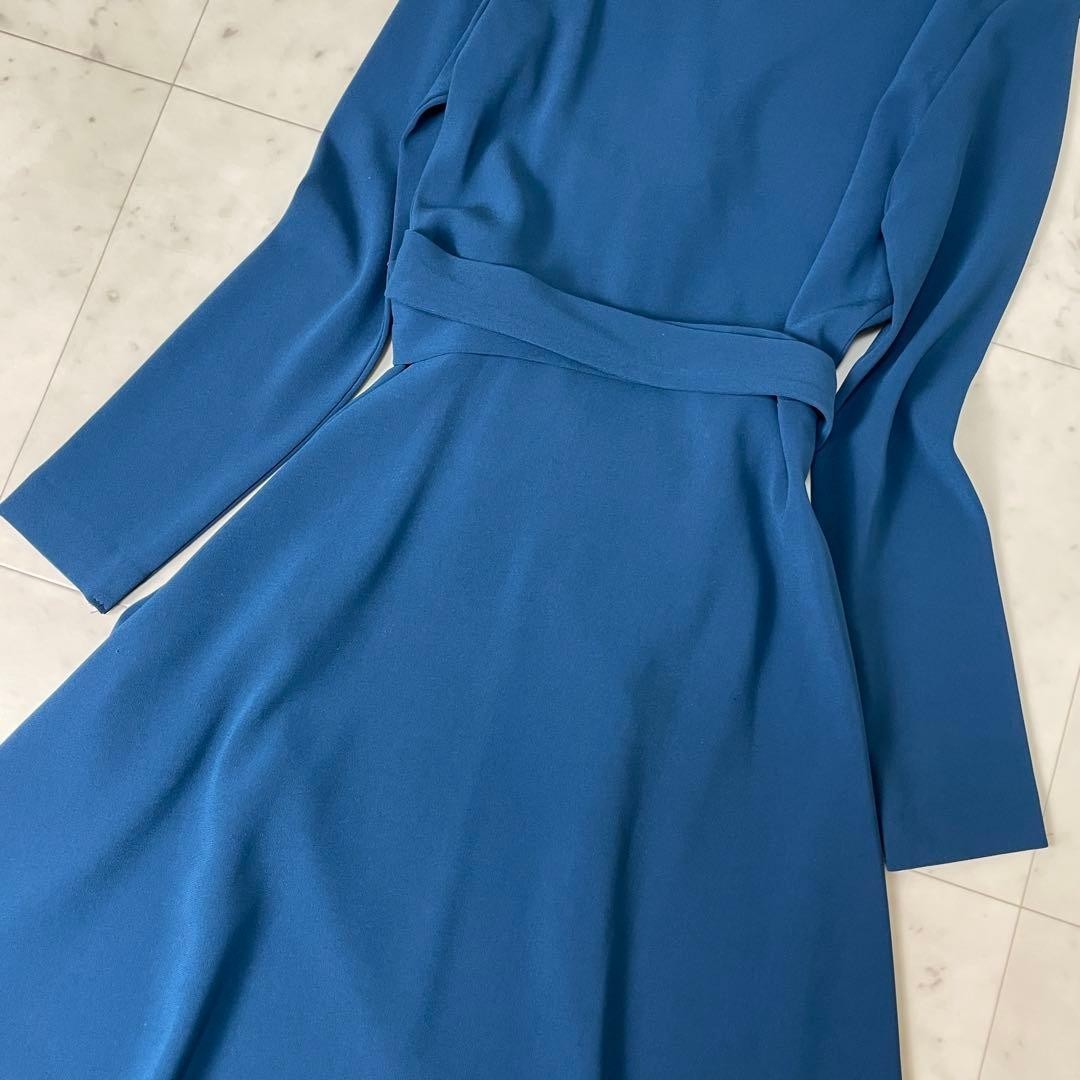 Diane von Furstenberg DVF Blue Collared Wrap Dress Size 2 Made in Japan