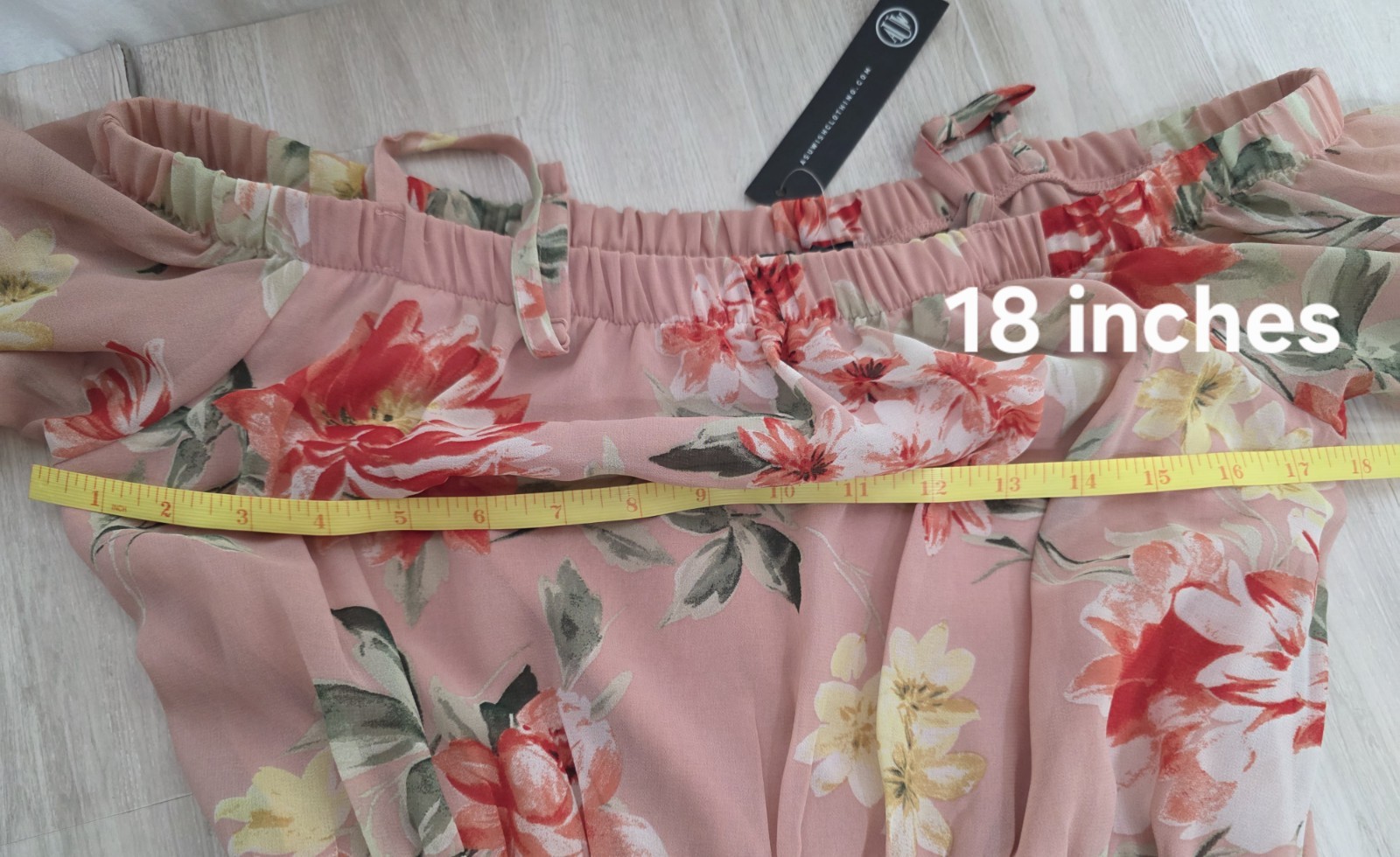 As U Wish Womens Pink Floral Off Shoulder Hi-Low Chiffon Lined Dress M