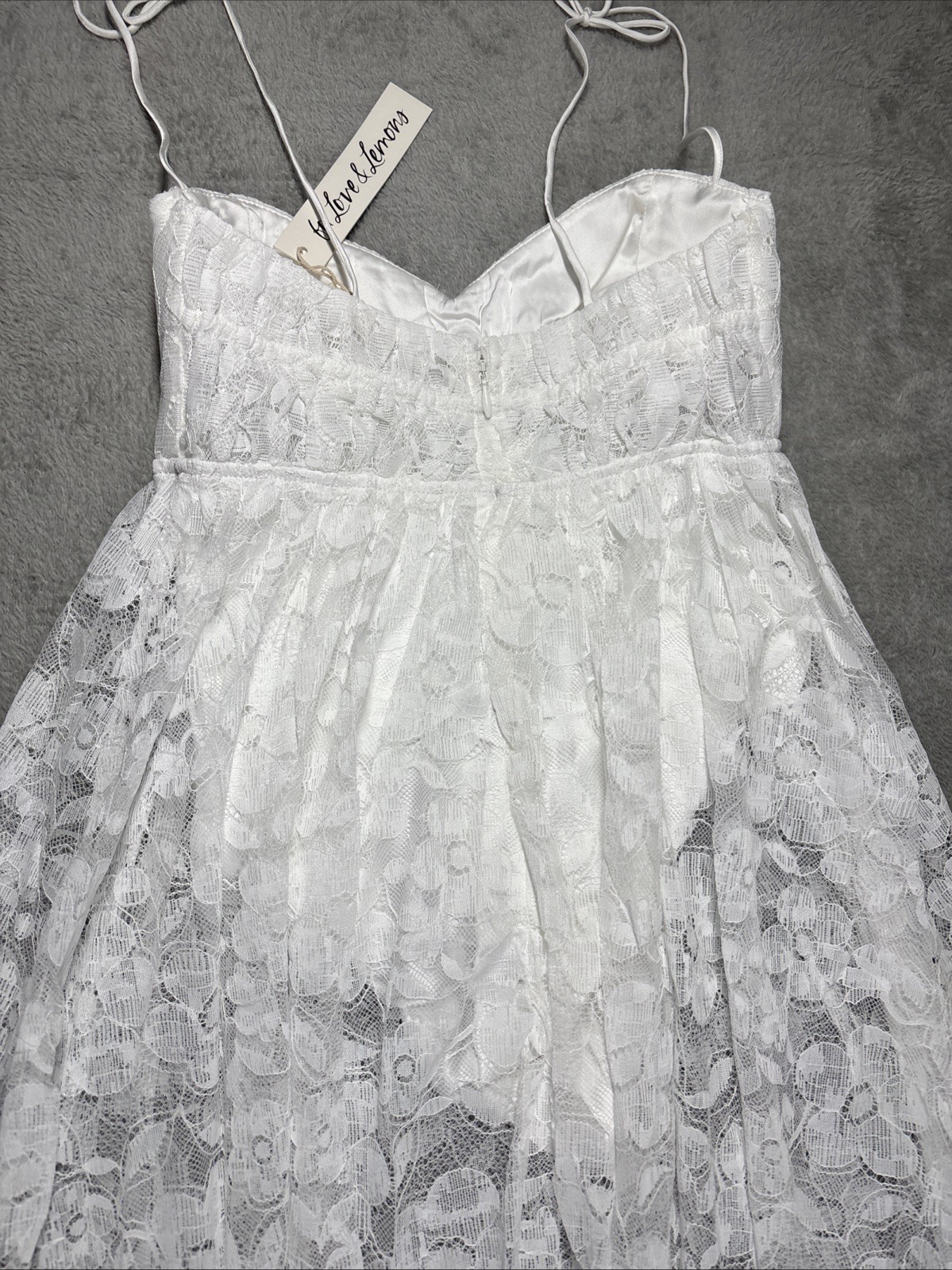 NWT For Love and Lemons Lorena Maxi Dress White Lace Size XS
