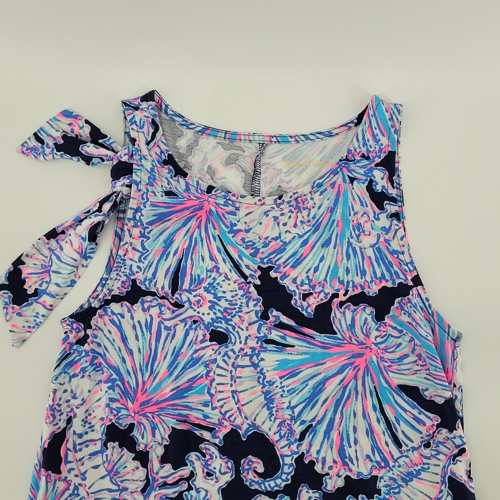 Lilly Pulitzer XXS Luella Swing Shift Dress 100% Pima Cotton Shell Print Purple