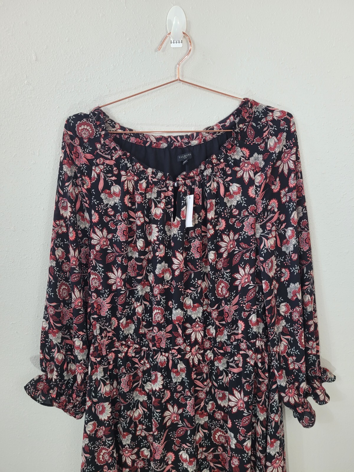 New TALBOTS X Bracelet Sleeve Autumn Garden Midi Dress Women
