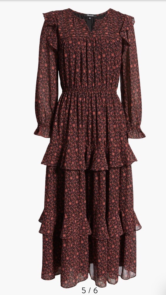 NEW Madewell Georgette Tiered Maxi Dress Ruffle Cottagecore Fairy Boho Peasant M
