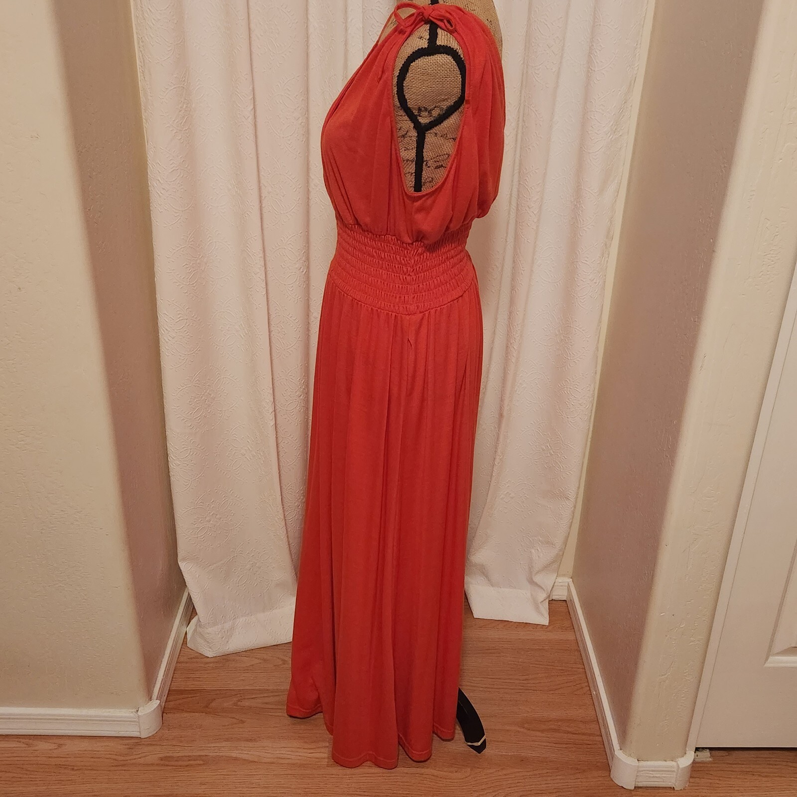 Just Love Women’s 3X Light Red Sleeveless Knit Maxi Dress