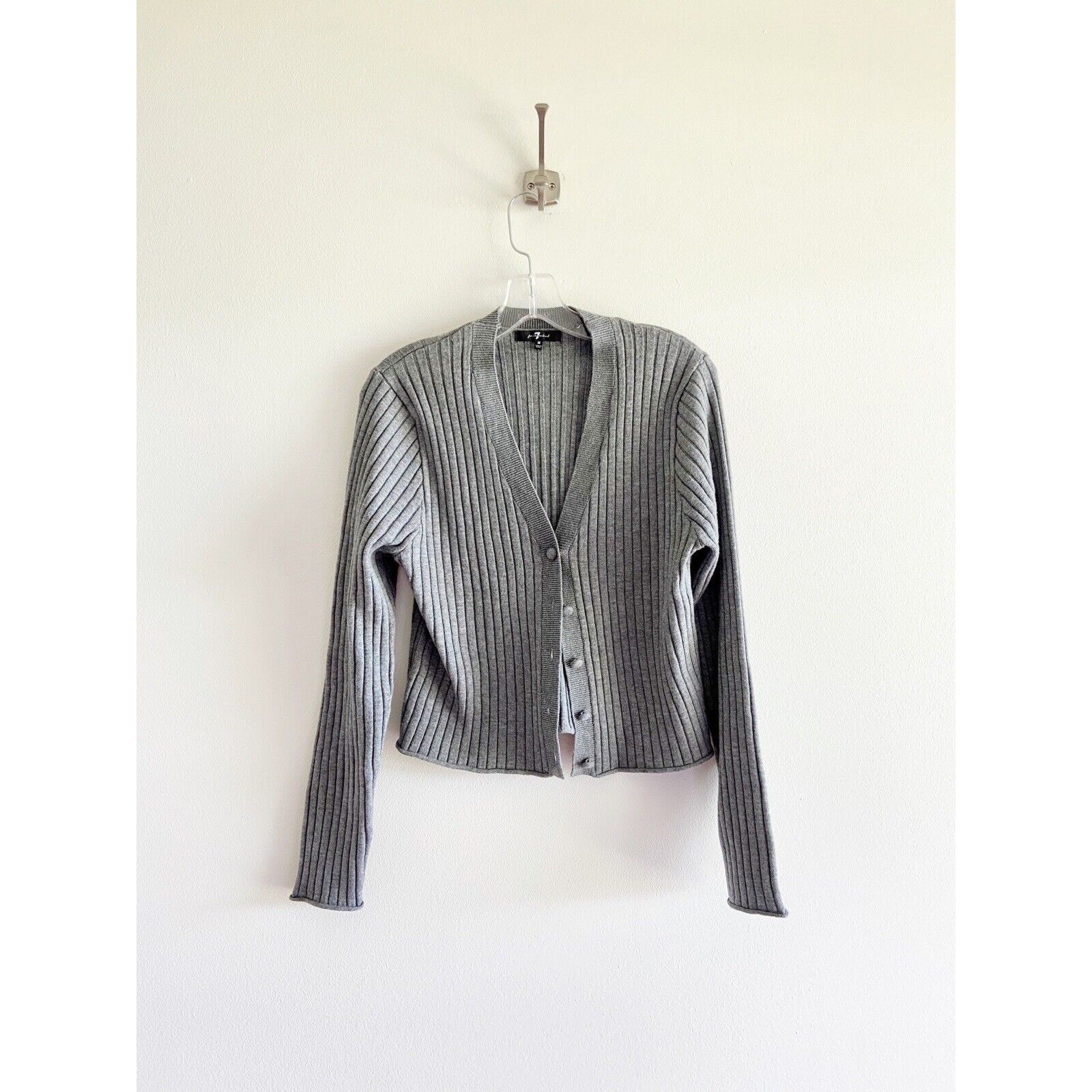 7 For All Mankind gray ribbed dress and cardigan set Minimal Medium