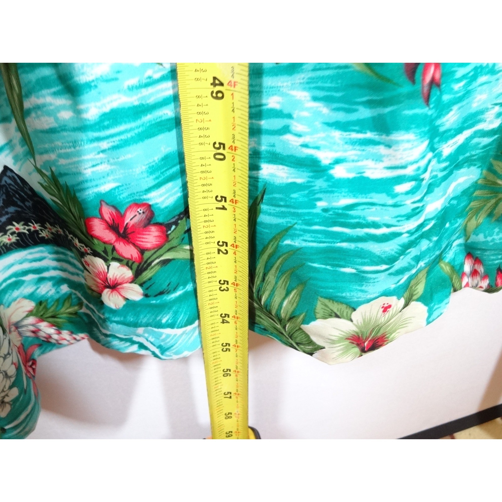 Royal Creations Hawaii Muumuu Kaftan Women One Size Teal Floral Tropical Resort